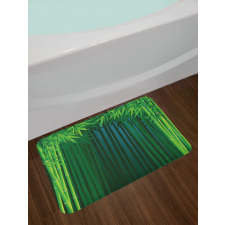 Green Leafy Branches Bath Mat