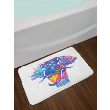 Elephant Paint Smears Bath Mat