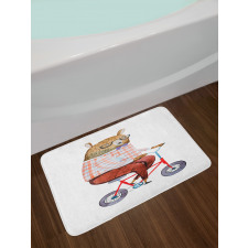 Urban Bear on Bicycle Bath Mat