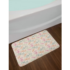 Sketchy Retro Colorful Bath Mat