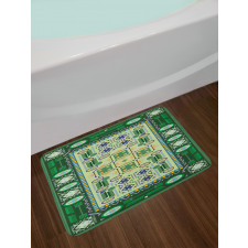 Oriental Shapes Pattern Bath Mat