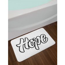 Hand Drawn Uplifting Words Bath Mat