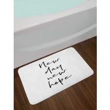 Motivational Calligraphy Bath Mat