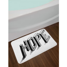 Sketch Letters with Lines Bath Mat