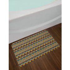 Retro Grunge Geometric Bath Mat