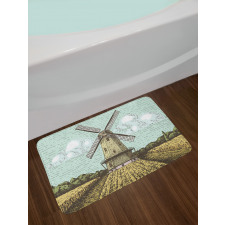 Windmill and Farmland Bath Mat