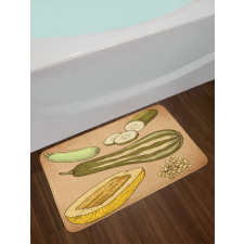 Zucchini Slices Bath Mat