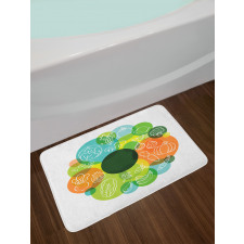 Doodle Vegan Pattern Bath Mat