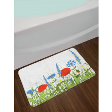 Bloomed Poppy Flowers Bath Mat