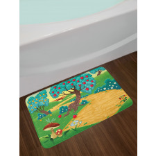 Apple Tree and Dragonfly Bath Mat