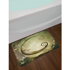 Hanging Wooden Crescent Bath Mat