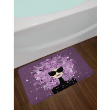 Woman Hearted Hairstyle Bath Mat