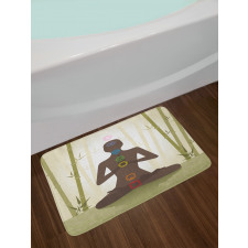 Yoga in Bamboo Stems Bath Mat