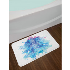 Damask Stencil Mandala Bath Mat