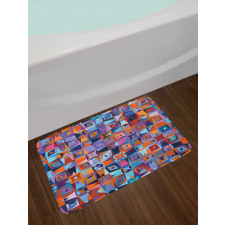 Geometric Tile Bath Mat