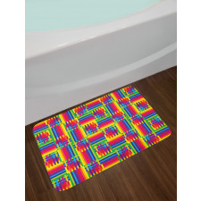 Striped Mosaic Bath Mat