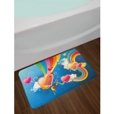 Funky Hearts Bath Mat