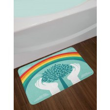 Tree and Hands Bath Mat
