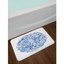 Paisley Circle in Blue Bath Mat