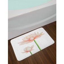 Pastel Blooming Lotus Bath Mat