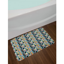 Hand Drawn Shapes Bath Mat