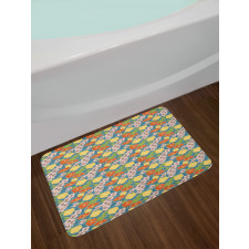 Ornate Poppy Bouquet Bath Mat