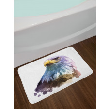 Watercolor Bald Eagle Bath Mat