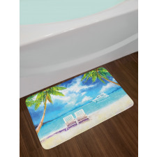 Exotic Beach Palms Bath Mat