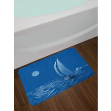 Ship on Ocean Moon Bath Mat