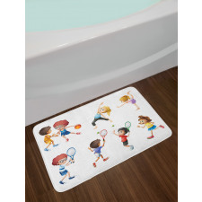 Exercising Children Bath Mat