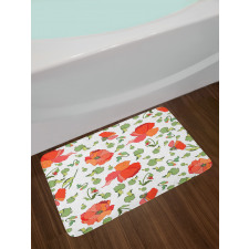 Buds Blossoms Leaves Bath Mat