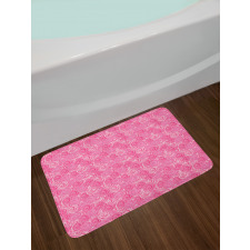 Abstract Round Flowers Bath Mat