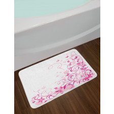 Swirls Butterflies Leaves Bath Mat