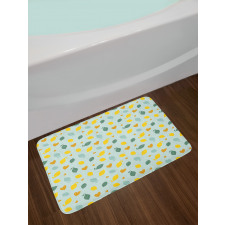 Scribbled Lemon Design Bath Mat