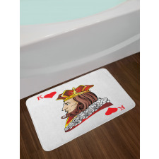 King of Heart Play Card Bath Mat