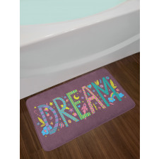 Doodle Art Dream Word Bath Mat