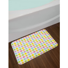 Dashed Argyle Pattern Bath Mat