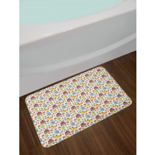 Rose Hip Plant and Peony Bath Mat