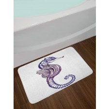 Boho Seahorse Tattoo Bath Mat