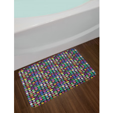 Abstract Oval Shapes Bath Mat