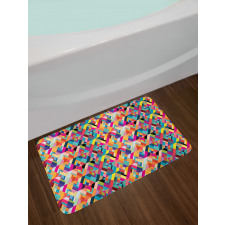 Diagonal Colorful Tile Bath Mat