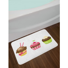 Puffy Party Cupcakes Bath Mat