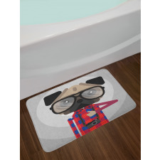 Photographer Pug Dog Bath Mat