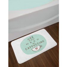 Coffee Words Heart Bath Mat