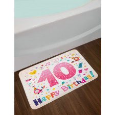 10 Years Kids Birthday Bath Mat