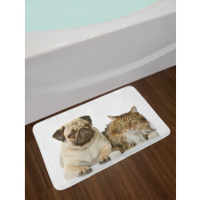 Pets Sitting Studio Shot Bath Mat