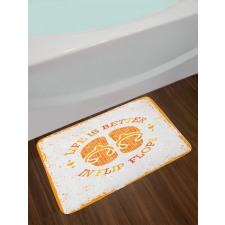 Stained Grungy Motif Bath Mat