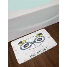 Doodle Panda Girl Glasses Bath Mat