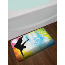 Breakdancing Theme Bath Mat