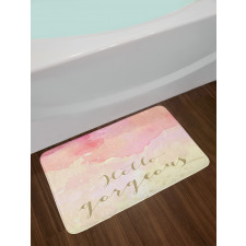 Pink Watercolor Bath Mat